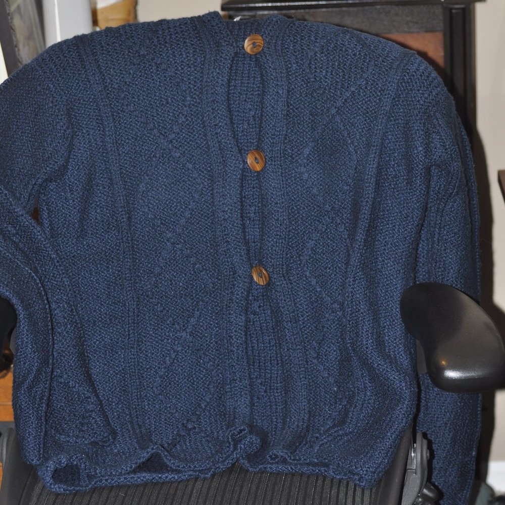 Indigenous Sweater 100% Organic Cotton Blue Size M